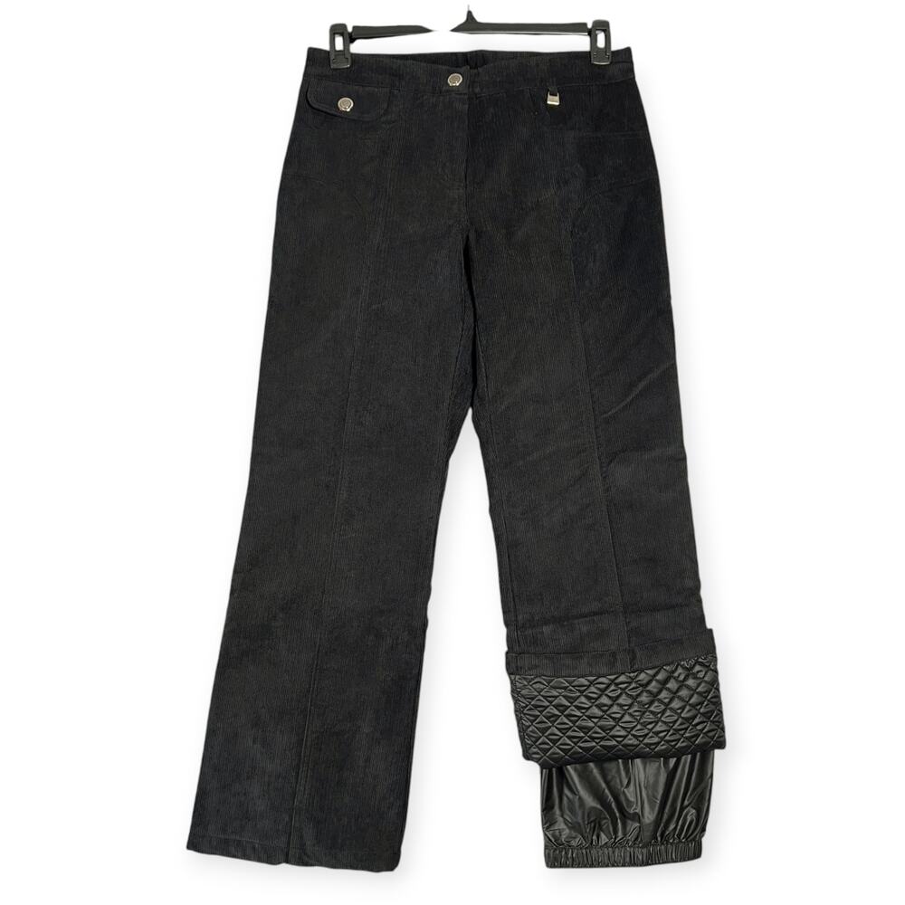 Nils Sportswear Corduroy Ski Snow Pants Womens 8 Black Insulated Designer NWOT